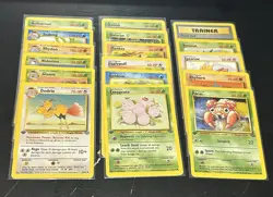 Vintage Pokemon 1st Edition Jungle WOTC Lot of 17 Cards LP No Dupes - Image 1