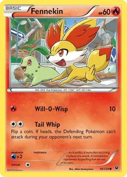 Fennekin (10) 10/124 Common XY Fates Collide Pokemon Card NM - Image 1
