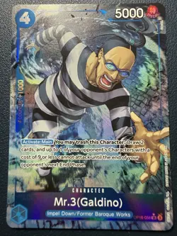 One Piece Mr.3(Galdino) (Alternate Art) OP16-056 The Time of Battle Foil - Image 1