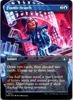 Frantic Search (Borderless) 632 Common Commander Masters Magic: The Gathering NM - Image 1