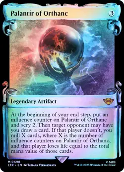 MTG PALANTIR OF ORTHANC FOIL SHOWCASE SCROLL The Lord of the Rings NM - Image 1