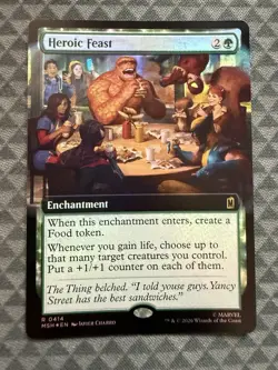 MTG Heroic Feast #0414 Foil Extended Art Rare Marvel Super Heroes (MSH) - Image 2