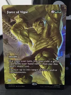 x1 Force of Vigor - Foil - Borderless M MTG Marvel Universe M/NM, English - Image 1