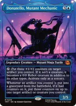 Donatello, Mutant Mechanic (Borderless) - TMNT MTG - Light Play - Image 1