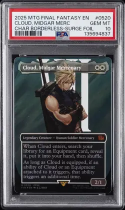 2025 MTG FINAL FANTASY #0520 CLOUD, MIDGAR MERCENARY PSA 10 - Image 1