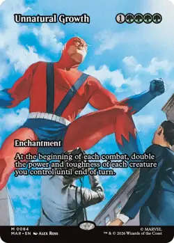 1x Unnatural Growth - Borderless MTG - Marvel Universe - NM-Mint - Image 1