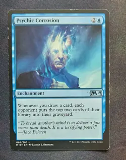 MTG Psychic Corrosion 068/280 Core Set 2019 M19 Uncommon Blue Enchantment LP - Image 1