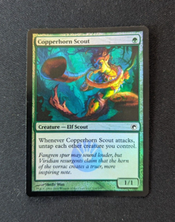 Magic Mtg FOIL Scars of Mirrodin Copperhorn Scout near mint - Image 1