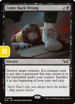 MTG Come Back Wrong DSK R Sorcery NM - Image 1