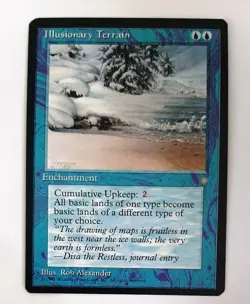 ►ILLUSIONARY TERRAIN ►ICE AGE 1995 ►NM ►BLUE ►MAGIC MTG ►EISZEIT Unwirkliches - Image 1