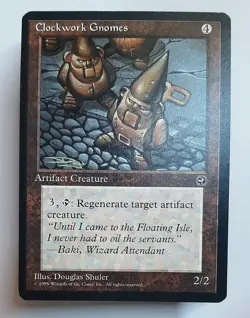 ►CLOCKWORK GNOMES ►HOMELANDS 1995 ►NM ►ARTIFACT ►MAGIC MTG ►HEIMATLANDER - Image 1