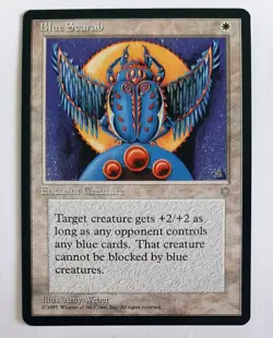 ►BLUE SCARAB ►ICE AGE 1995 ►NM ►WHITE ►MAGIC THE GATHERING ►MTG ►SKARABAUS - Image 1