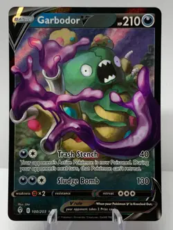 Pokemon Garbodor V 100/203 Evolving Skies Sword & Shield ULTRA RARE - Image 2