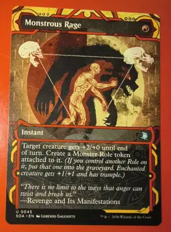 MTG, MONSTROUS RAGE, 0045, NM - SECRETS OF STRIXHAVEN, UNCOMMON , REGULAR, SOA - Image 1