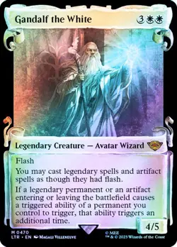 MTG GANDALF THE WHITE FOIL SHOWCASE SCROLL The Lord of the Rings NM - Image 1