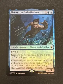 MTG Marvel Super Heroes Namor the Sub-Mariner Foil 0069 Mythic - Image 1