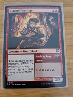 MTG Blazing Firesinger Seething Song 0109 Secrets of Strixhaven M/NM - Image 1