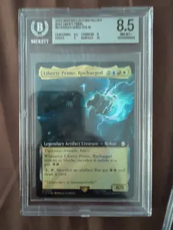MTG Magic the Gathering Liberty Prime Recharged Surge Foil Fallout BGS 8.5 - Image 1
