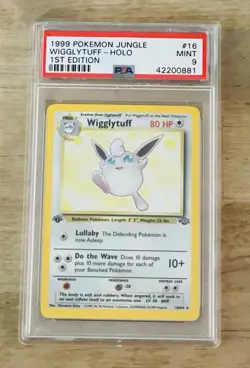 WIGGLYTUFF Pokemon JUNGLE 1st Edition Holo #16 Pokemon PSA 9 - Image 1