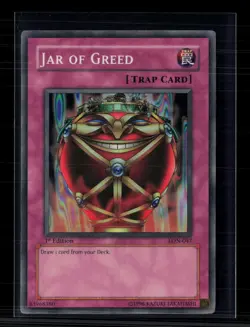 Yu-Gi-Oh! Jar of Greed Labyrinth of Nightmare Super Rare • LON-047 1st Edition - Image 1