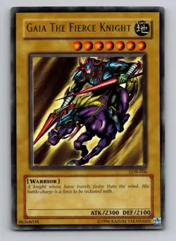 Gaia The Fierce Knight LOB-006 The Legend of Blue Eyes White Dragon Unlimited LP - Image 1