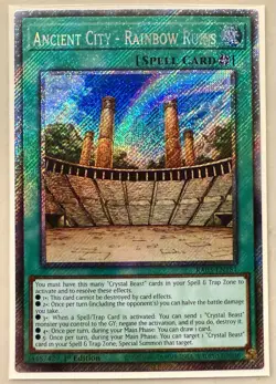 Yugioh! 1x Ancient City Rainbow Ruins RA03-EN181 Platinum Secret Rare 1st Ed NM - Image 1