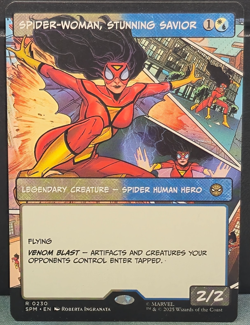 Spider-Woman Stunning Savior 230 BORDERLESS Marvel Spider-man Card MTG NM Magic - Image 1