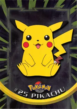 PIKACHU #25 - BLUE LOGO - SILVER HOLO - SERIES 1 - TOPPS POKEMON CARD - NM/LP - Image 1