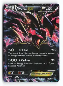 Yveltal EX 79/146 XY Base Set Holo Ultra Rare Pokemon TCG Card LP - Image 1