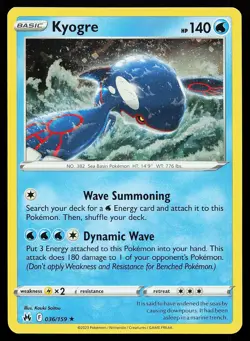 Kyogre 036/159 Cosmos Holo Rare Crown Zenith Pokemon Card - Image 1