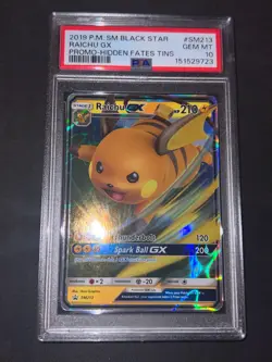 PSA 10 FRESH CERT Raichu GX SM213 Sm Holo Modern Pokemon Card - Image 4