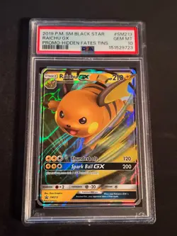 PSA 10 FRESH CERT Raichu GX SM213 Sm Holo Modern Pokemon Card - Image 5