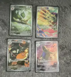 Nintendo Pokemon TCG Scarlet & Violet 4-Card Illustration Rare Holo Lot - Image 1