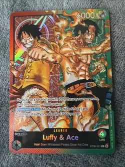 One Piece Card Game Luffy & Ace Leader ST30-001 - English - Image 1
