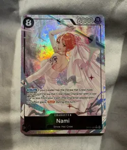 Bandai One Piece Card Game Nami OP15-086 OP-05 Super Rare Holo Special EN - Image 1