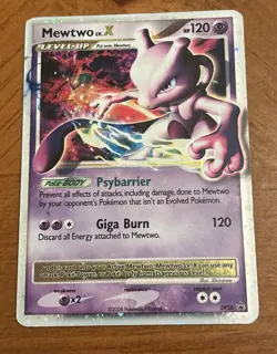 Mewtwo LV.X Dp28 Black Star Promo 2008 Holo Rare Pokemon Card HP See Pics - Image 1