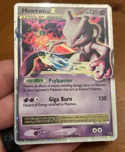 Mewtwo LV.X Dp28 Black Star Promo 2008 Holo Rare Pokemon Card HP See Pics - Image 3