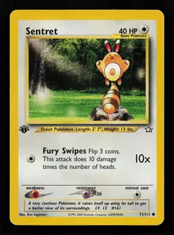 Sentret 71/111 1st Edition Common Neo Genesis Pokemon Card - Image 1