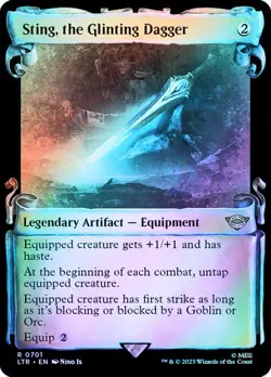 MTG STING, THE GLINTING DAGGER FOIL SHOWCASE SCROLL The Lord of the Rings NM - Image 1