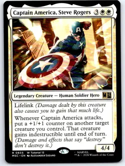 Captain America, Steve Rogers (0835) 835 Commander: Marvel Super Heroes MTGNM/M - Image 1