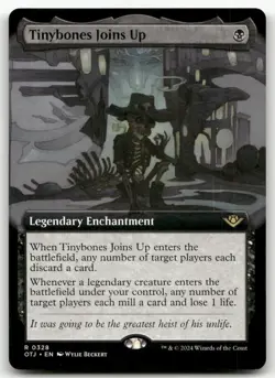 Tinybones Joins Up (Extended Art) #328 (NM) Thunder Junction OTJ Magic MTG - Image 1