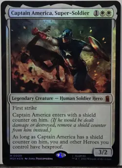 Magic: The Gathering Captain America, Super-Soldier 9 FOIL Marvel Super Heroes - Image 1