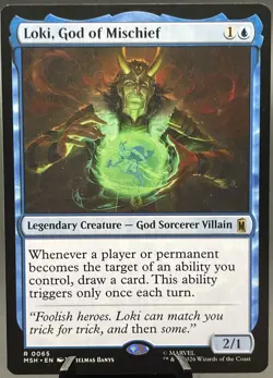 MTG Loki, God of Mischief #65 Rare Marvel Super Heroes Magic The Gathering NM - Image 1