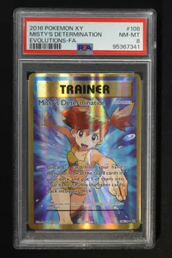 Misty's Determination #108 FA, 2016 Pokemon XY Evolutions - PSA 8 - Image 1