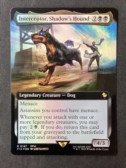 MTG FINAL FANTASY #147 Interceptor, Shadow's Hound (Extended Art) FOIL NM - Image 1
