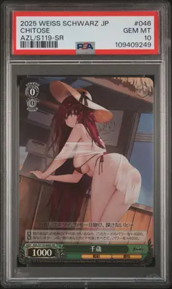 2025 WEISS SCHWARZ JAPANESE AZUR LANE VOL.2 SR #046 CHITOSE PSA 10 - Image 1