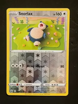 POKEMON SNORLAX 109/159 RARE REVERSE HOLOFOIL CROWN ZENITH NM CARD - Image 1