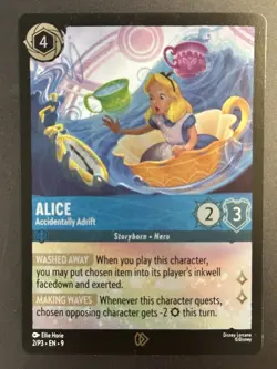 Alice Accidentally Adrift 2p/3 Disney Lorcana Promo Cards Cold Foil Fabled Card - Image 1