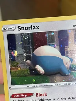 POKEMON SNORLAX 055/078 RARE COSMOS HOLOFOIL WITH SWIRL POKEMON GO NM CARD - Image 3