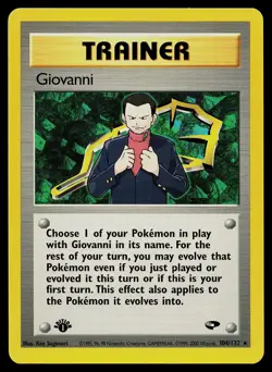 Pokemon Card - Giovanni Gym Challenge 104/132 1st Edition Rare - Image 1